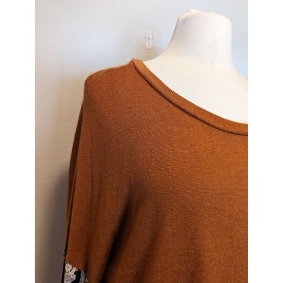 Haptics By Holly Harper 3X drop shoulder Paisley Bubble sleeve Top - Picture 2 of 6